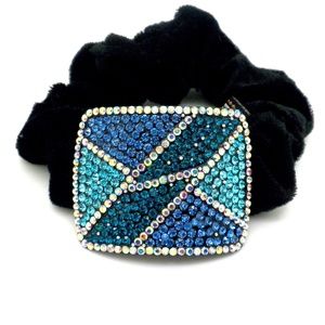 Blue Austrian Crystal Hair Pony tail Holder